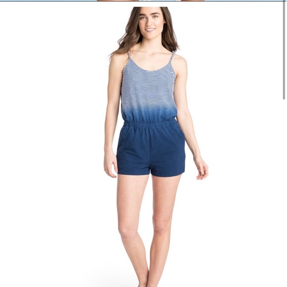 Vineyard Vines Blue Striped Ombré Romper S - Picture 2 of 7
